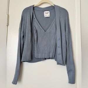 Abercrombie & Fitch Blue Cardigan and Knit Tank Set